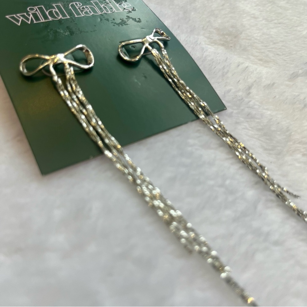 3/$15* Wild Fable Silver Bow Dangle Earrings